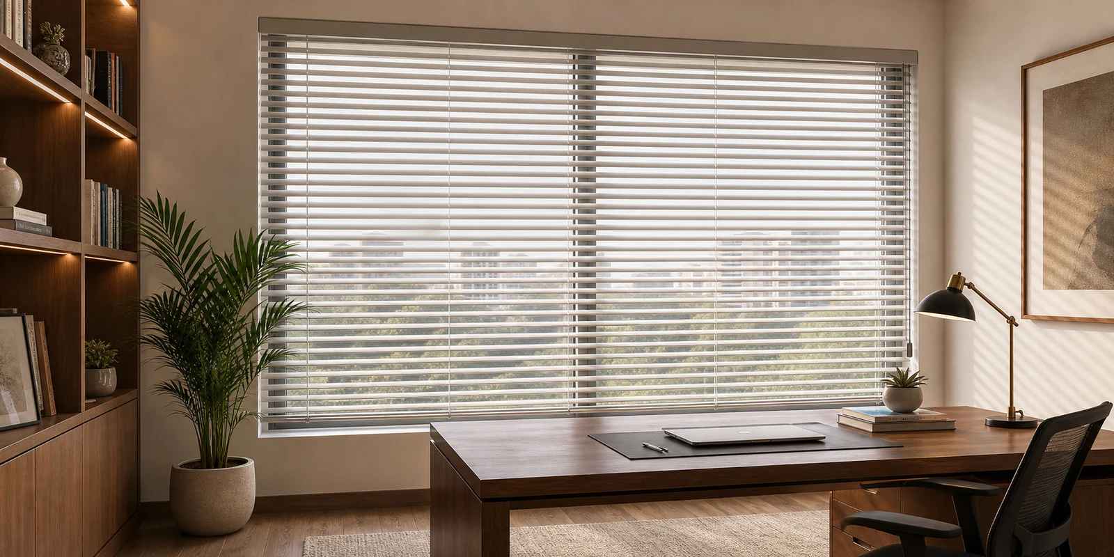 Venetian blinds for office light control in Gujarat